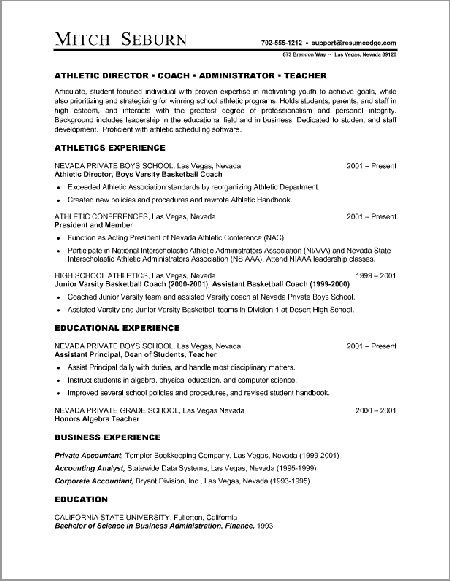 Combo functional resume