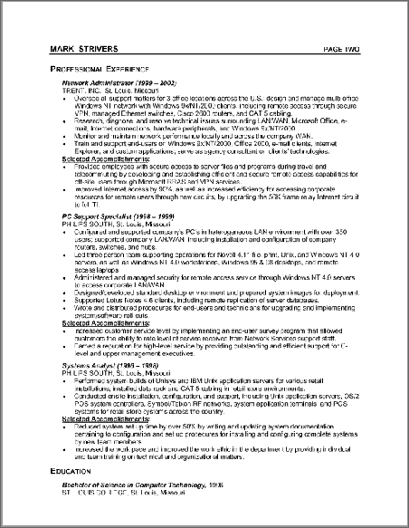 another chronological resume sample another chronological resume sample