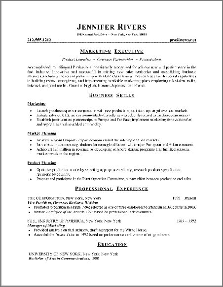 combination resume style